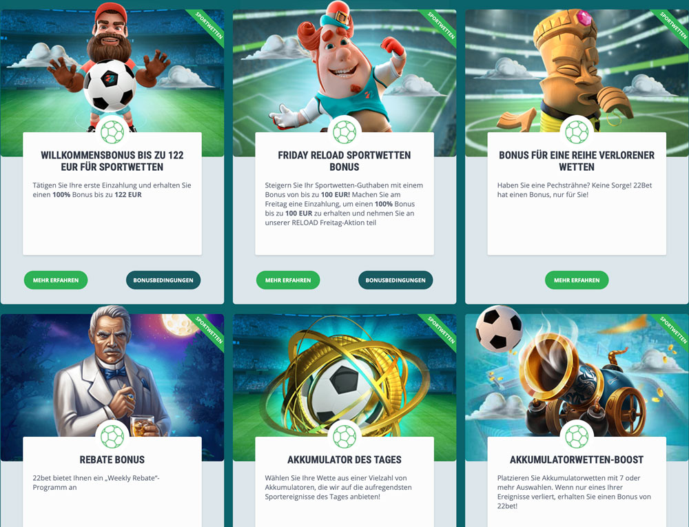 22bet bonusangebote
