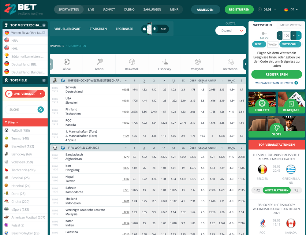 22bet website